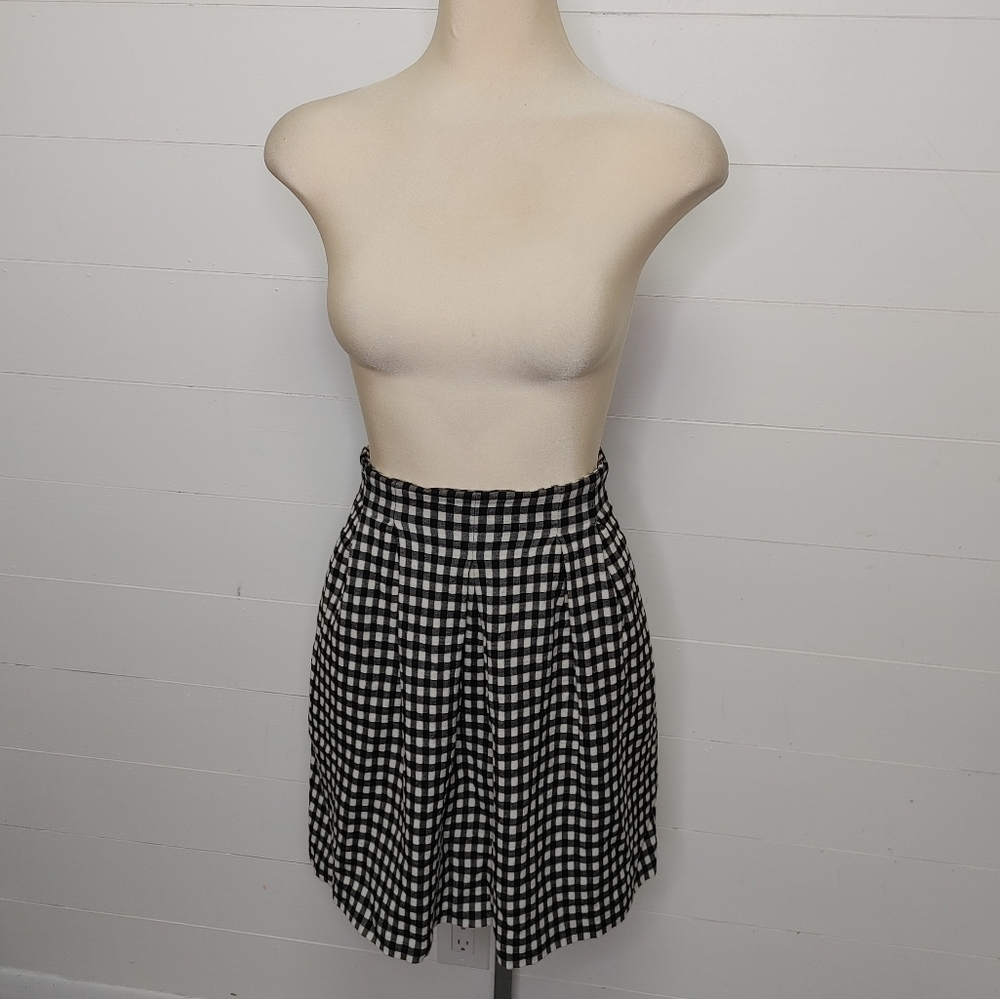 Massimo Dutti checkered pleated mini skirt size 4
